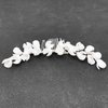 PRETTYLIFE Bridal White Hair Piece Elegant Ceramic Flower Silver Vine Hair Comb Accessories for Wedding Party