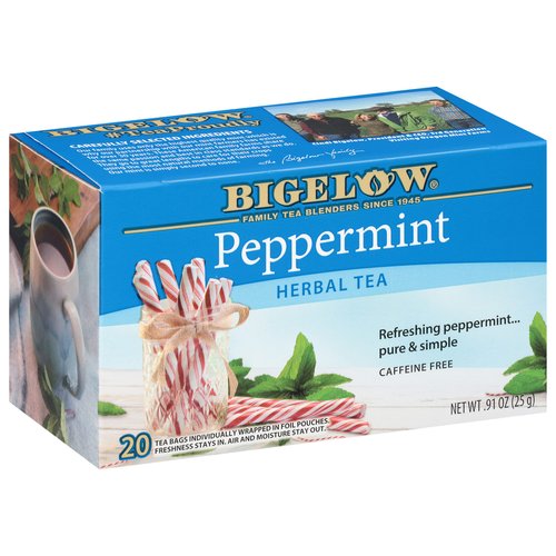Bigelow Tea Peppermint Herbal Tea, Caffeine Free Tea with Peppermint, 20 Count Box (Pack of 6), 1...