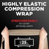 Premium Elastic Bandage Wrap - 2Pack + 4 Extra Clips - 4” Wide - [Extra Long] - 9ft not Stretched - Compression Bandage Wrap - Knee, Elbow, Body Wrap