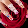 Mixed 3D Nail Art Gem Decoration Accessories Kit #1, Aurora Bear Bow Butterfly Starry AB Rhinestone Charm Jewelry for Deco, Pearl Flower Caviar Bead Stone Crystal with Dual-End Brush and Tweezer