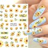 7 Sheets Sunflower Nail Stickers Decals Flower Nail Decals 3D Self Adhesive Spring Summer Nail Art Stickers Floral Designs Nail Art Supplies for Women Nail Manicure Decorations