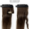Rose bud Clip in Hair Extensions Real Human Hair 7Pcs 16Clips 10Inch 110g Natural Thick Hair Extensions Human Hair