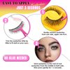Self Adhesive Eyelashes Lash Clusters Reusable Adhesive Eyelashes,No Glue Needed,No Sticky Residue Lashes with Tweezers For Diy lashes Extension At Home By WLFRHD(Bell,D-Mix11-15mm Kit)