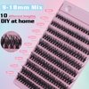 Lash Extension Kit 200PCS 50D DIY Lash Clusters with Waterproof Lash Bond and Seal and Lash Tweezers 9-18MM D Curl Eyelash Extensions Kit Soft Fake Eyelashes Natural Look DIY at Home, by Yaiseiko
