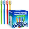 100 Pack Prepasted Disposable Toothbrushes | Pre-Pasted Soft Bristle Tooth Brush Set for Dental Care & Oral Hygiene | Individually Wrapped Toothbrush Pack (100 Pack)