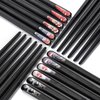 SUPJOYES 6 Pairs Fiberglass Chopsticks - Reusable Japanese Chopsticks Dishwasher Safe, Non-Slip Chop Sticks Multipack, 9.5 Inch