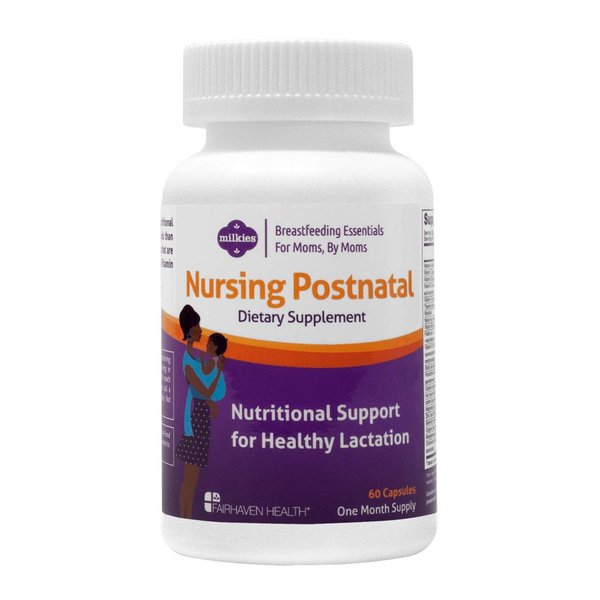 Milkies Fairhaven Health Nursing Postnatal Vegetarian Supplement for Breastfeeding Women with Vitamin D and B, Nutritious Breast Milk Multivitamin - Gluten and Dairy Free - 1 Month Supply