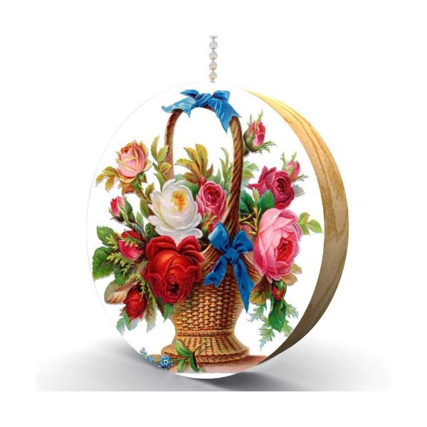 Flower Basket Hardwood Oak Fan/Light Pull