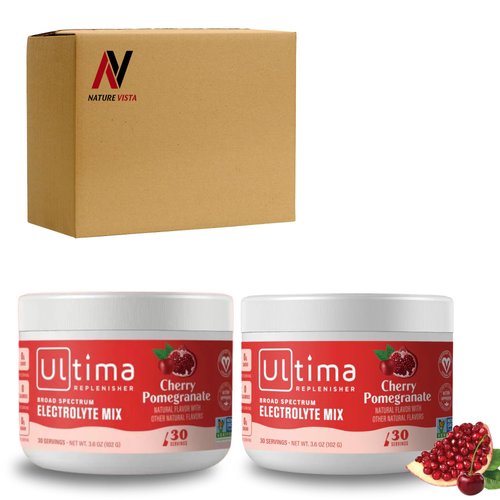 Nature Vista Replenisher Daily Electrolyte Drink Mix Cherry Pomegranate 30 Servings (Pack of 2), Electrolyte Powder in Box