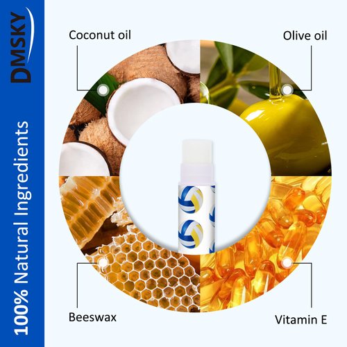 DMSKY 60 Pcs Volleyball Lip Balm Bulk, Volleyball Party Favors for Team Volleyball Gifts for Players Teen Girls Boys Sports Party Supplies