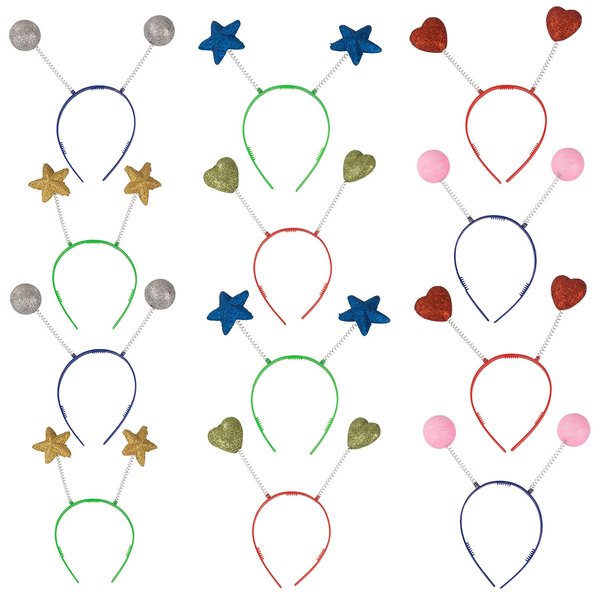 Funny Party Hats Head Boppers in Assorted Design- 12 Piece Party Accessories Blue Gold