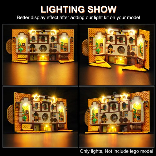 DALDED LED Lighting Kit for Lego Harry Potter Hufflepuff House Banner 76412, LED Light Compatible with Lego 76412 Building Block Models (Not Include Lego Set)