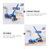 Toyvian Engineering Vehicle Mini Toy Train Tracks Train Toys Woody Toy Simulation Engineering Car Toy Telescopic Crane Truck Compatible Plastic