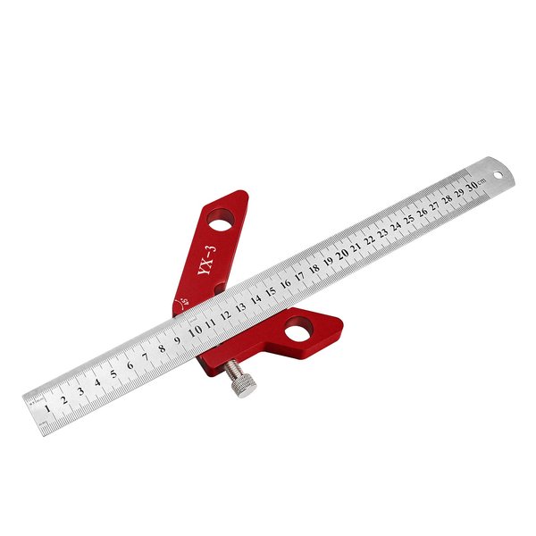 DDWT YX-3 Center Finder Woodworking Square Center Scribe 45 90 Degrees Angle Line Scriber Marking Tools Metric and Inch Ruler Magnetic Wood Measuring Scribe Tool