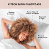 Kitsch Satin Pillowcase for Hair & Skin | Softer Than Silk Pillow Cases | Cooling Satin Pillowcase with Zipper | Pillow Case Covers | Satin Pillow Cases Standard Size (Silver, 1 Pack)
