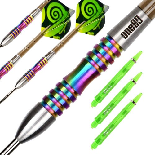 ONE80 90% Tungsten Steel Tip Darts Sets Chameleon, Night Hunter Professional Darts Set (CR 23g)