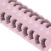 FANXITON Half Lashes Natural Look Wispy 10 Pairs Cat Eye Lashes 3D False Eyelashes Fluffy Soft 15 MM Short Faux Mink Lashes Sets Pack