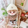niannyyhouse 7.8in/20cm Plush Doll Clothes Hat Button Sweater Denim Flanging Jeans Doll Dressup (White+Brown)
