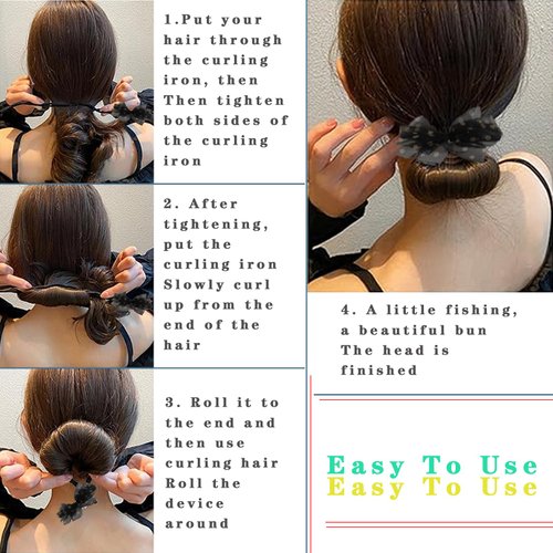 4 Pcs Hair Bun Maker-Flowers Deft Bun Maker Magic Donut Hair Bun Maker French Hairstyle Twist Bun Hair Accessories for Girls Hair(2 Black+2 White)