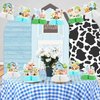 8 Pieces Blue Farm Animal Honeycomb Centerpieces Table Toppers, Farm Themed Party Decorations, 3D Barn Animal Cutouts for Boys Baby Shower Birthday Party Supplies