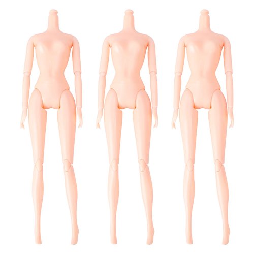 3PCs Nude Doll Body 26cm Plastic Flexible Rotation 12 Moveable Joints Doll Toy Accessory Naked Cake Mold Female Figure Barbie Looks Dolls