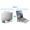 Mount-It! Vertical Laptop Stand - Aluminum Vertical Laptop Holder | 2 in 1 Laptop Riser for Desk | Vertical MacBook Stand for MacBook Air, MacBook Pro