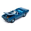 Johnny Lightning 1971 Plymouth Barracuda Convertible Blue Fire Metallic with Blue Interior Mecum Auctions Limited Edition to 2496 Pieces Worldwide Hobby Exclusive Series 1/64 Diecast Model Car