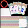 Lokyango Press on Nail Packaging Bag, 50PCS Empty Holographic Nail Storage Bag and 50PCS White Cardboard with 1 Roll Transparent Tape for Handmade Nails Business Nail Display (50pcs)