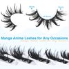 Manga Lashes Anime False Eyelashes Natural Japanese Lashes Wispy Thick Cosplay Eyelashes 18MM Spiky Doll Lashes Faux Mink Eye Lashes by Winifred