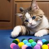 HaiPal Cat Toy Balls, 20Pcs Premium Soft Pom Pom Balls for Kittens, 1,9'' Funny Interactive Cat Pompom Toys for Bored Indoor Cats Playing Plush Balls for Craft DIY Decorations, Cute Kitten Kitty Toys.