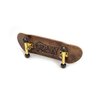 SPITBOARDS 34 mm Fingerboard Complete Wood Pro Set-Up (Pre-Assembled, 5-Layers), Pro Trucks, CNC Bearing Wheels, Foam Grip Tape (Deck: Burl Wood, Trucks: Gold, Wheels: Brown)