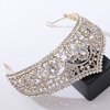 WIOJEIGO Women's Crown Crystal Wedding Tiara Queen Rhinestone Headbands for Prom Birthday Party Gold