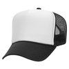 OTTO Polyester Foam Front 5 Panel High Crown Mesh Back Trucker Hat - Blk/Wht/Blk