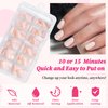 Lifextol 240pc Square Press on Nails Short Fake Nails Press ons with Glue&Adhesive Tabs, Nude Acrylic Nails Press on Nails Square Nail Tips Petite Glue on Nails False Nails Artificial Fingernails