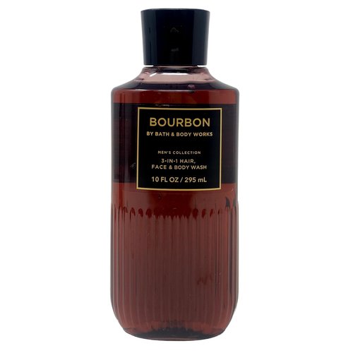 Bath & Body Works Bourbon Men's Collection 2 Piece Bundle - Body Cream and 3 in 1 Hair - Face & Body Wash with a Himalayan Salts Springs Sample Soap