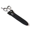 Scissors Bag Genuine Leather Scissors Safety Sheath Bag Stylist Scissors Cover Protector Barber Shears Hair Scissor Sheath for Hairdressers Pack of 2 (HJ-BHT01-Black)