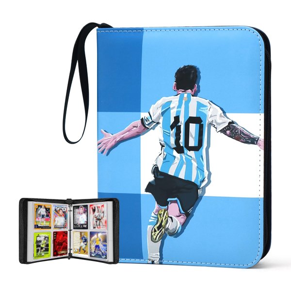 400 Pockets Soccer Card Binder for Soccer Trading Cards Collectors,Portable Waterproof Soccer Card Storage Bag with Removable Sleeves,Compatible with Sports TCG Soccer Cards 2024-2025