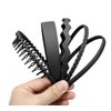 Pluzmecalm 5Pcs Black Plastic Headbands for Women or Men,Fashion Non Slip Head Band,Unisex Wide Hair band Hoop Clips Hair Accessories for All-Day Comfort Easy to Use and Wear,Beauty and Personal Care