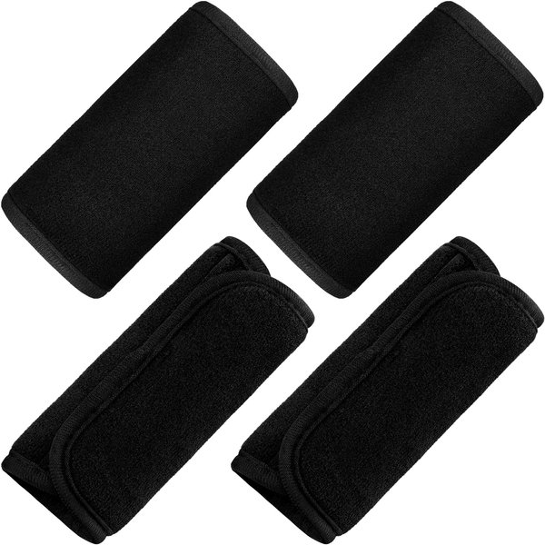 4 Pieces Baby Car Seat Belt Covers Soft Car Seat Straps Shoulder Pads for Kid Infant Stroller Strap Covers Seat Safety Belt Cushion Pads for Boy and Girl, Black