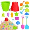 Holady 17 Pcs Beach Toys for Kids- Kids Sand Toys Includes Beach Bucket, Sand Mold, Sand Shovel, Rake,Sand Sifter Shovels,Sand Castle Toys - Sand Bucket and Shovel for Boys and Girls