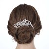 Latious Flower Bride Wedding Hair Comb Silver Pearl Bridal Hair Clip Crystal Hair Piece Sparkly Hair Accessories for Women and Girls
