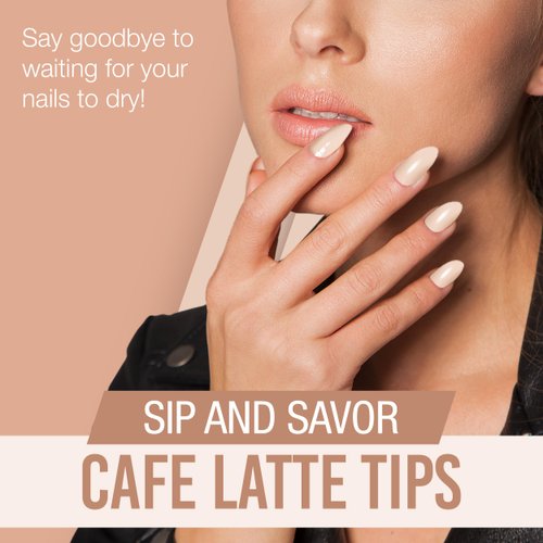 Ardell Nail Addict Nail Strips - Café Latte, No UV lamp Needed, Gel Nail Stickers, Easy Application, Long-Lasting Nail Wraps, 1-Pack