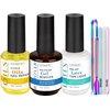 LOUINSTIC Gel Nail Polish Remover - Gel Polish Remover Kit with Cuticle Oil & Latex Tape & Colored Peel Off Manicure Tools, Gel Remover for Nails 2-5 Minutes, No Soaking,Wrapping