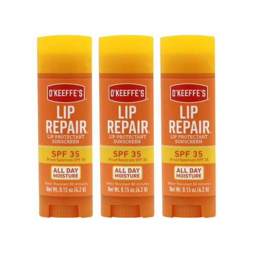 O'Keeffe's Lip Repair SPF 35 Lip Balm - Stick (3 Pack) - Sun-Safe Moisturizer for Extremely Cracked, Dry Lips