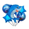 5PCS Shark Foil Balloons Under The Sea Party Decorations for Ocean Shark Theme Party Decoration Mylar Foil Shark Balloon for Baby Shower