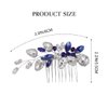 Eyret Blue Crystal Bride Wedding Hair Comb Silver Bridal Side Combs Rhinestone Hair Pieces Hair Accessories for Women and Girls