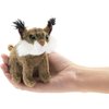 Folkmanis Mini Bobcat Finger Puppet, Brown, White, 1 EA