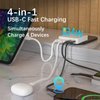 BUDI Flat USB C Wall Charger, 34W 4-Port Slim USB Wall Charger, Fast Charging Block with 20W Port Power Delivery and 2-Port USB C for iPhone 16/15/14/13/12/11/Pro Max/XS/XR/8/7,Tablets (2USB A+2USB C)