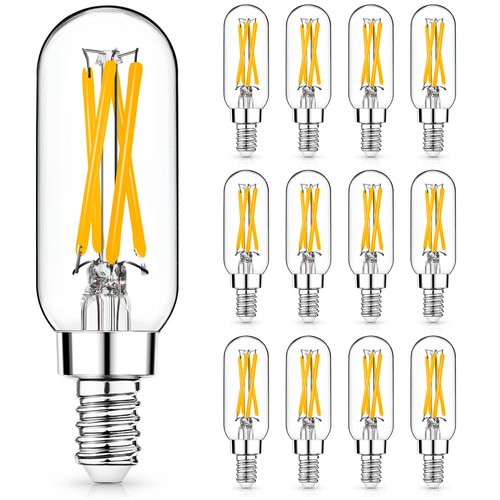 Mlambert 12 Pack E12 LED Edison Bulb,4W Equal 40W e12 Candelabra Bulb 2700K,Dimmable T6 T25 LED Bulb,E12 Bulb,Small Bulb for Chandelier,not E26 Base