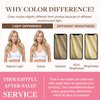 GOO GOO Clip in Hair Extensions Real Human Hair, 14inch 130g 9Pcs, 18A/613A Dark Blonde Highlighted Bleach Blonde, Remy Human Hair Extensions Clip ins for Women, Natural Human Hair